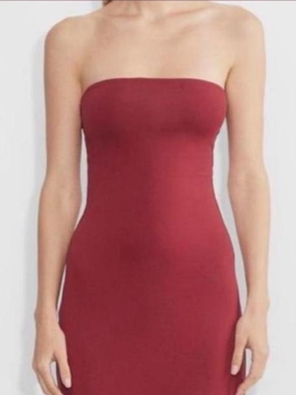 Aritzia $98 Contour Enrapture Mini Tube Dress in Dark Ruby Red Size Medium New
